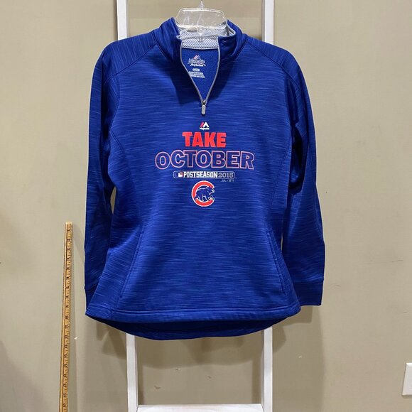 Majestic Jackets & Blazers - Chicago Cubs 2015 Postseason Majestic 1/4 Zip Pullover Women’s M 0099